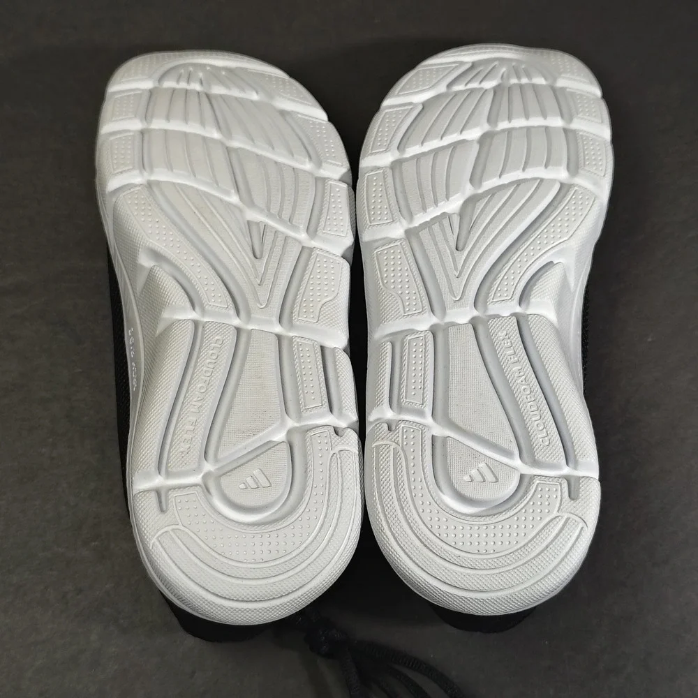 Adidas Sneakers Women 6.5 Black Cloudfoam Flex Laces HQ4960 Mesh Shoes